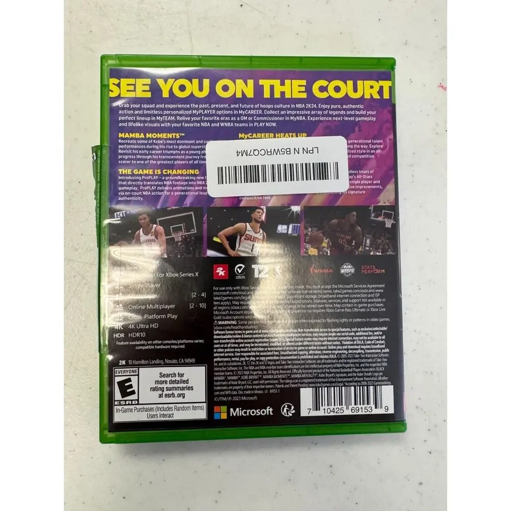 NBA 2K24: Kobe Bryant Edition (Xbox Series X) Complete w/ Case Disc & Manual